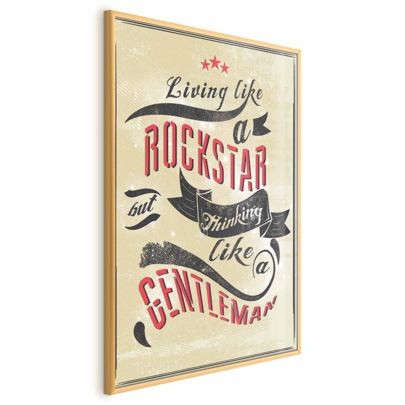 Plakat Artgeist Rockstar 29,7x42 cm z ramą złotą 1 szt