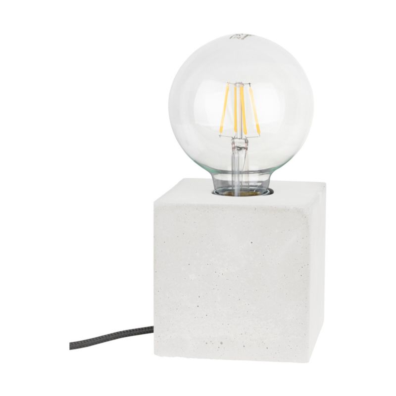 Lampa Stołowa SPOT Light Square 1xE27 Max.25W Harmonijny Biały Beton, Polski Producent, 1szt.