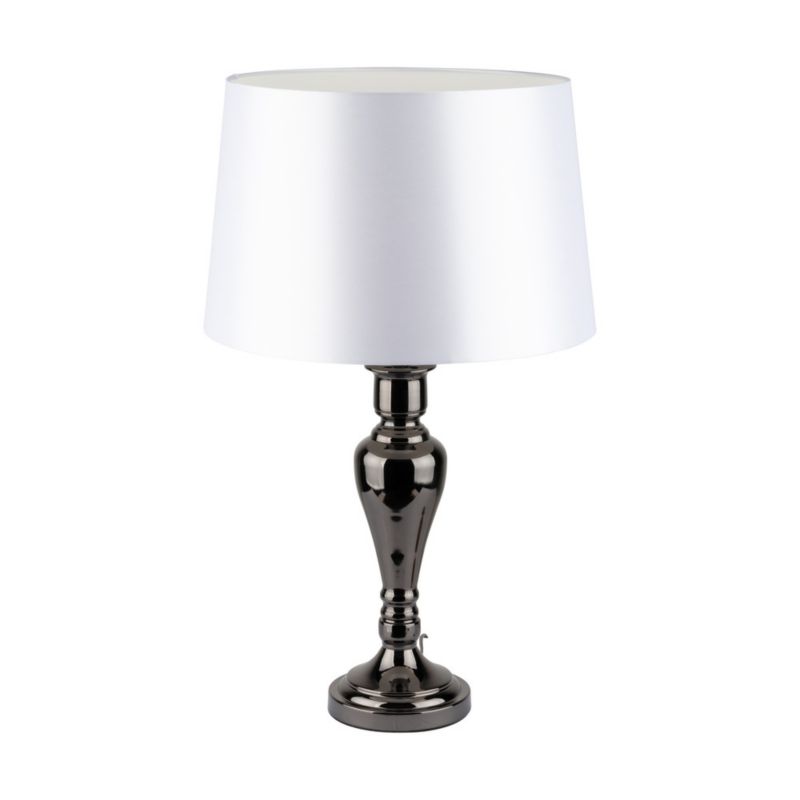 Lampa Stołowa SPOT Light 1xE27 Max.60W Industrialne Połączenie Czerni z Białą Tkaniną, Polski Producent, 1szt.