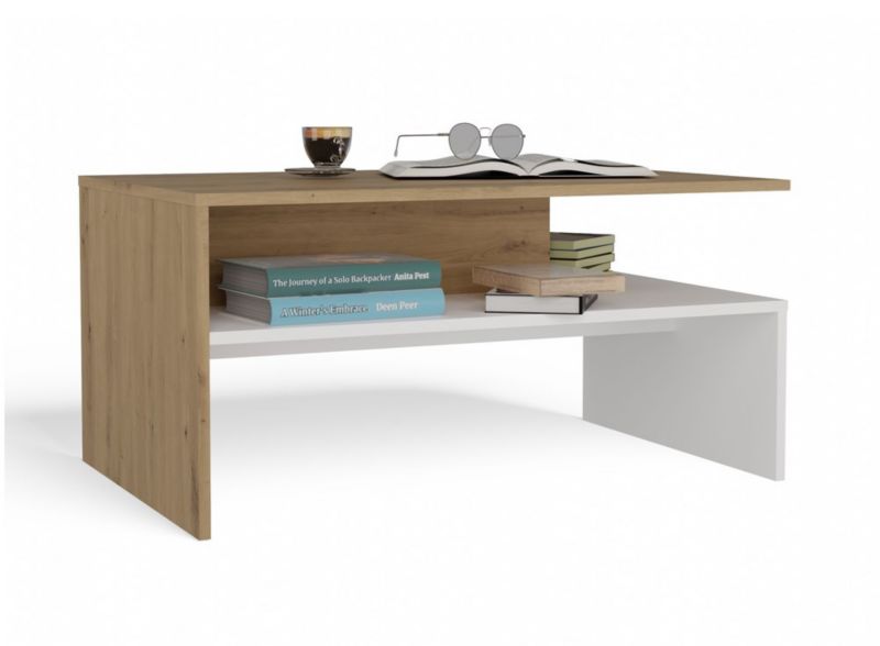 Ława Topeshop Boston dab artisan biel 60x90x45 cm 1 szt.