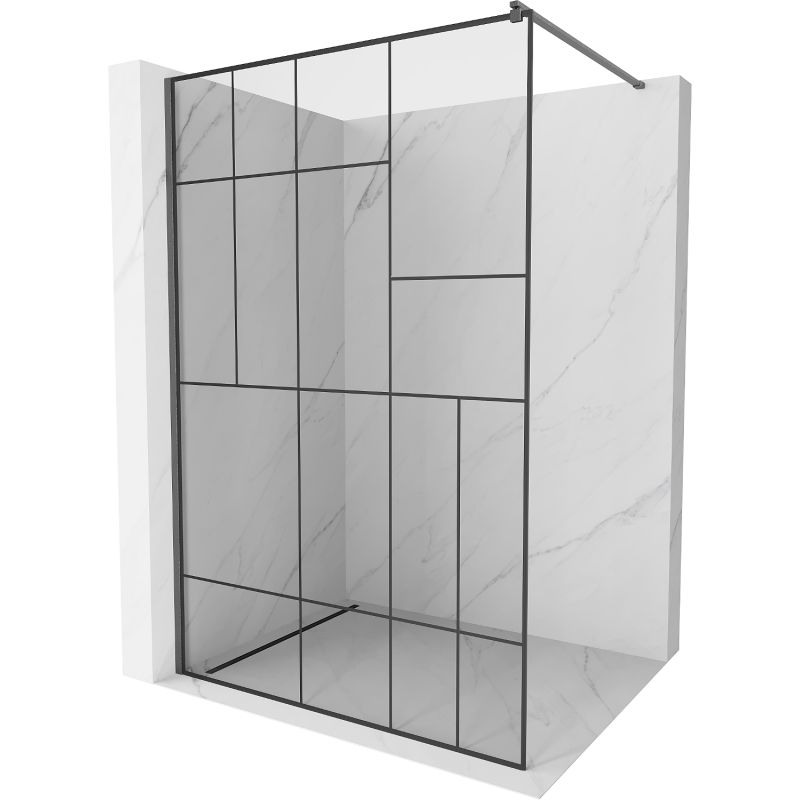 Ścianka prysznicowa Mexen Kioto czarny wzór 120x200 cm 800-120-101-66-78 1 szt.