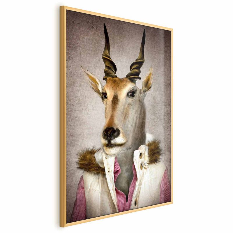 Plakat Artgeist Antylopa 21x30 cm z ramą złotą 1 szt