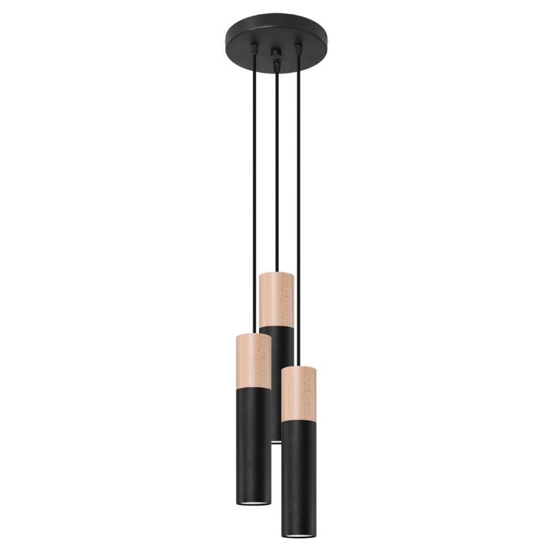 Lampa wisząca Sollux Lighting PABLO 3P czarna 1 szt.