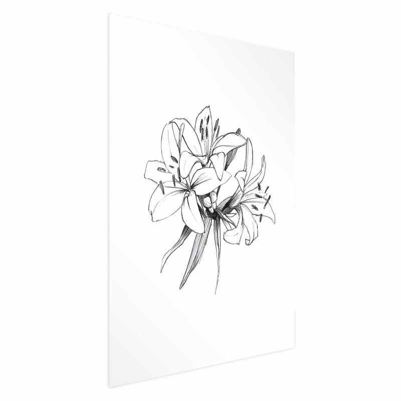 Plakat Artgeist Rysowane kwiaty 60x90 cm bez ramy 1 szt