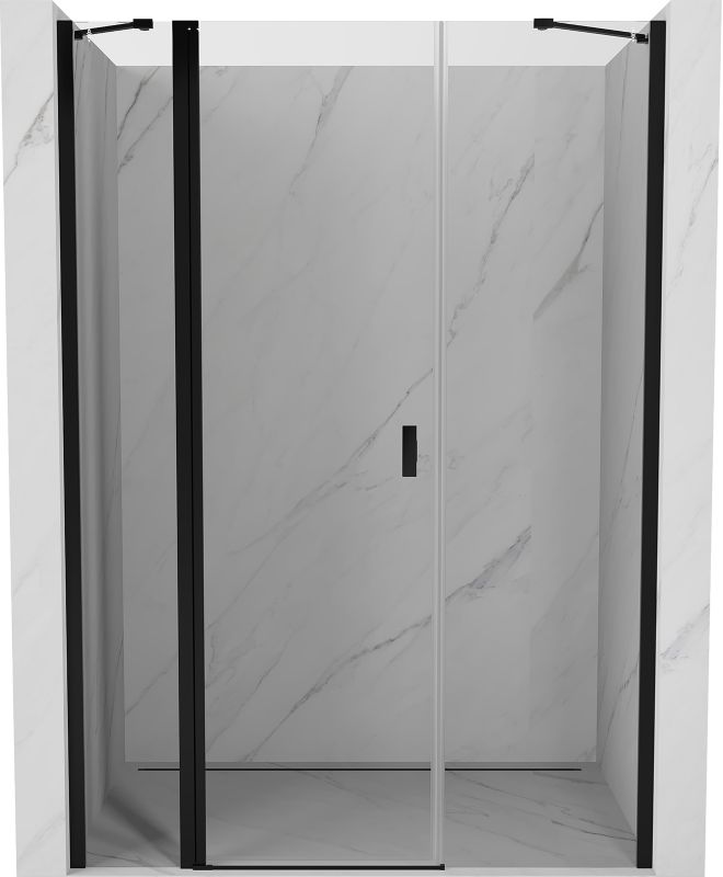 Drzwi prysznicowe uchylne Mexen Mist czarne transparent 135x200 cm 1 szt