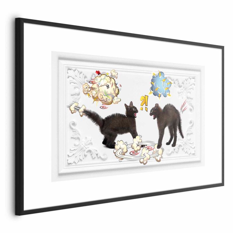 Plakat Artgeist Kocia kłótnia 30x21 cm z ramą czarną 1 szt