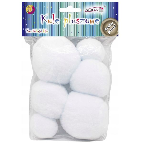 Kule pluszowe POM-3517 (kule śnieżne) Wykonane z grubego pluszu op. 6