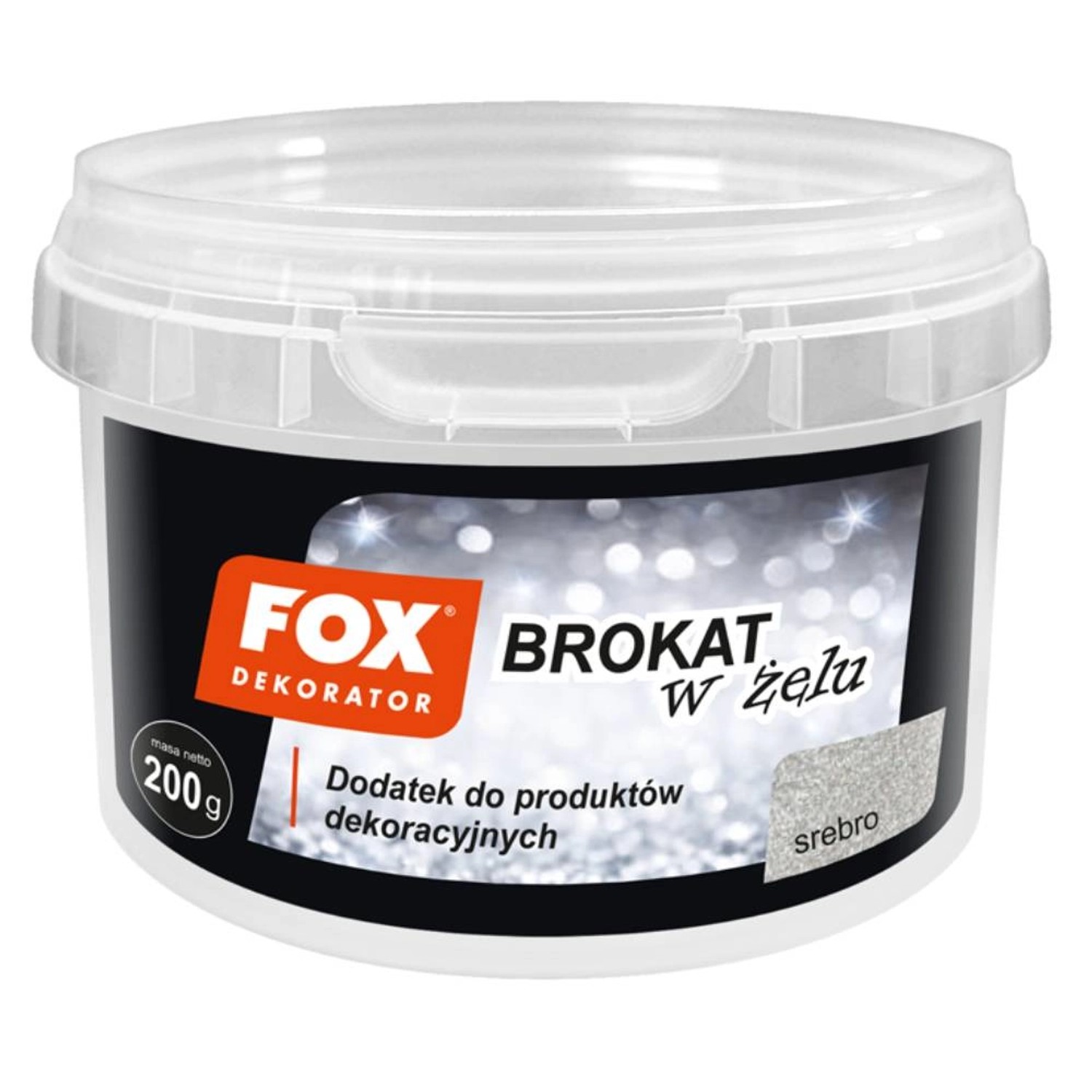 Fox Brokat w żelu srebrny 200g