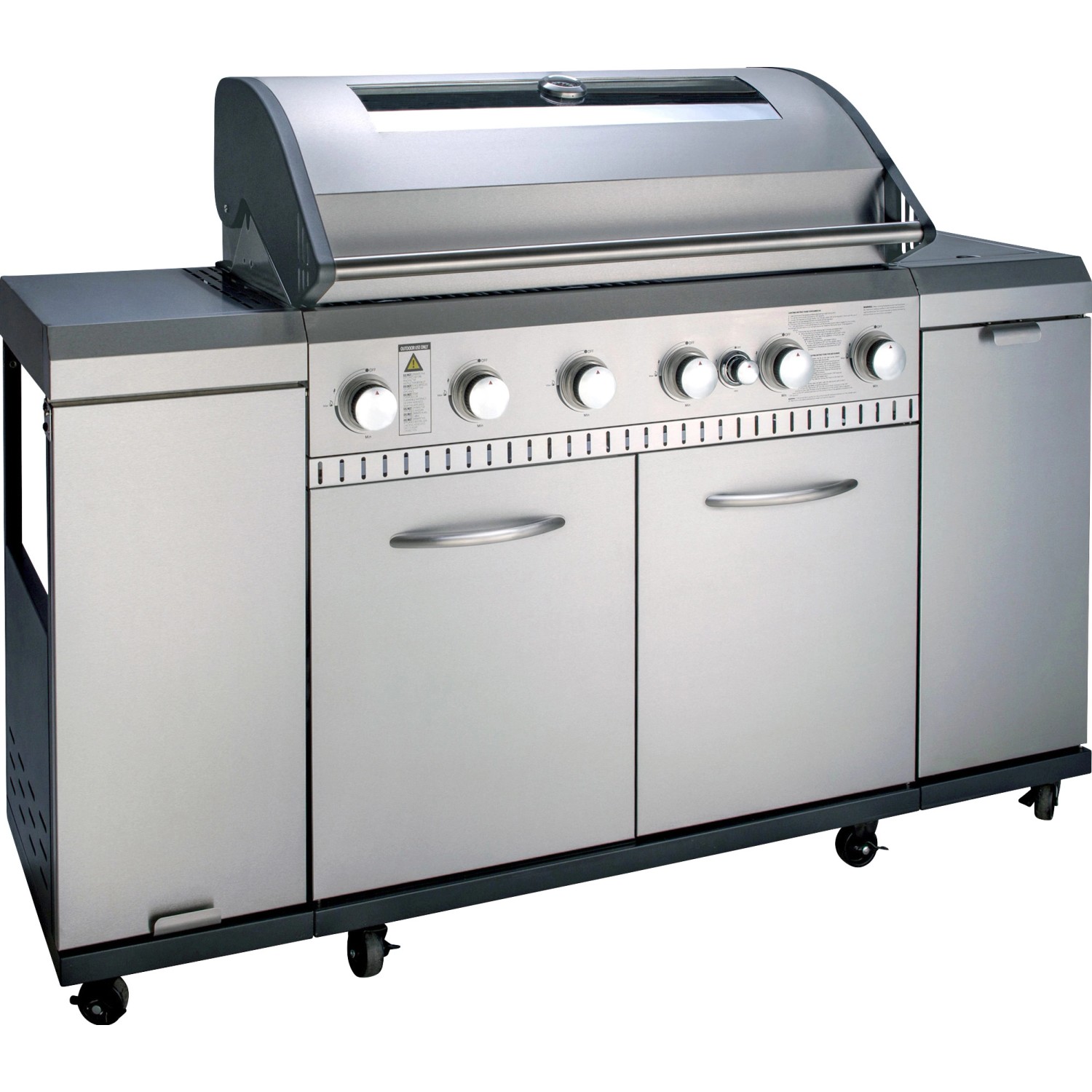 Kuchnia grill gazowy INOX 6.1 6+1 palniki 24 kW