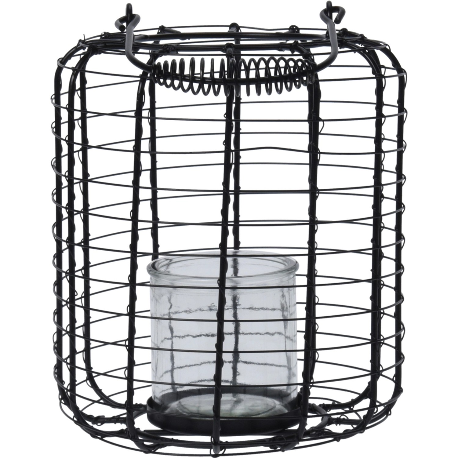Lampion FIN z wkładem metal czarny 18,5 cm x 24 cm