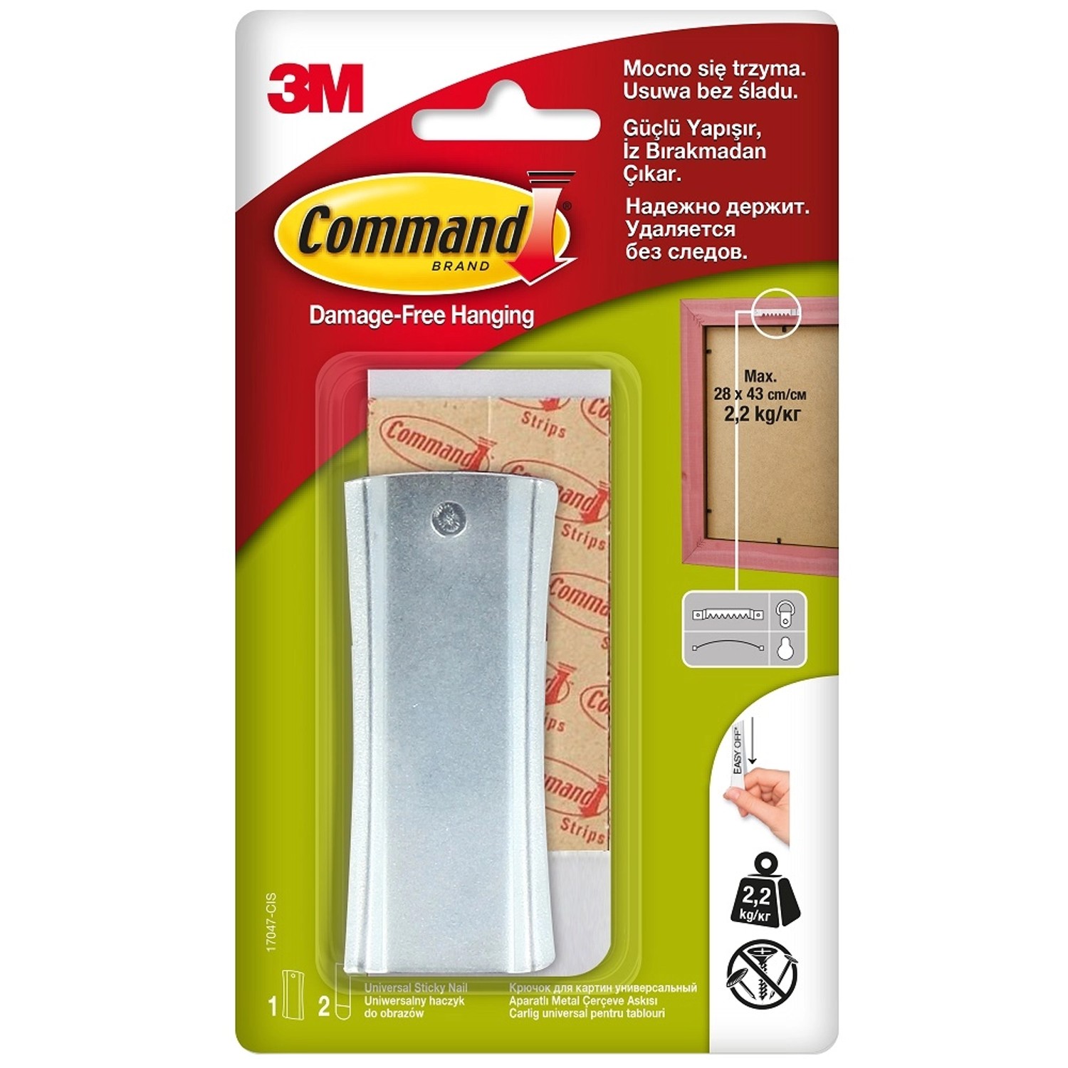 3M Command Uniwersalny haczyk do obrazów, do 2,2 kg 1 szt.