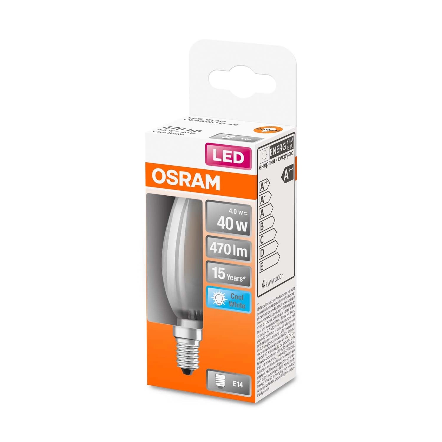 Osram Żarówka LED STAR CLASSIC B40 GL FR 4W E14 470 lm 4000K