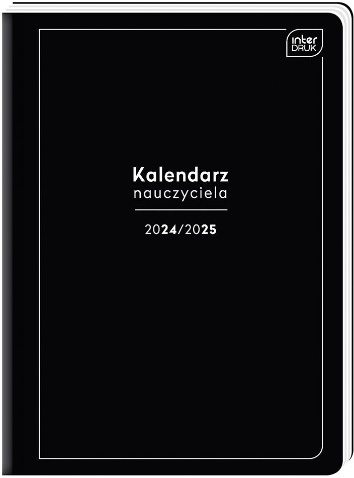 Kalendarz Nauczyciela 2024/2025, Interdruk, Black, A5, dzienny, 352 strony
