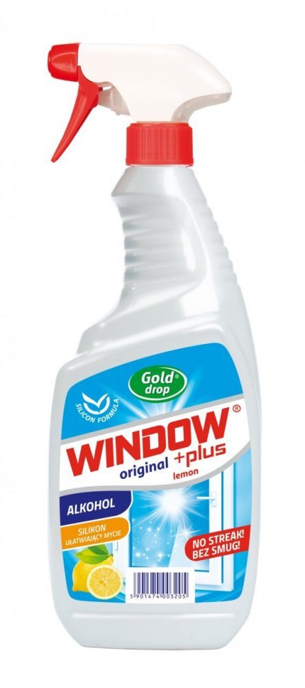 Outlet: USZKODZONE OPAKOWANIE Płyn do mycia szyb Window Plus Gold Drop, z rozpylaczem, cytrynowy, 750ml