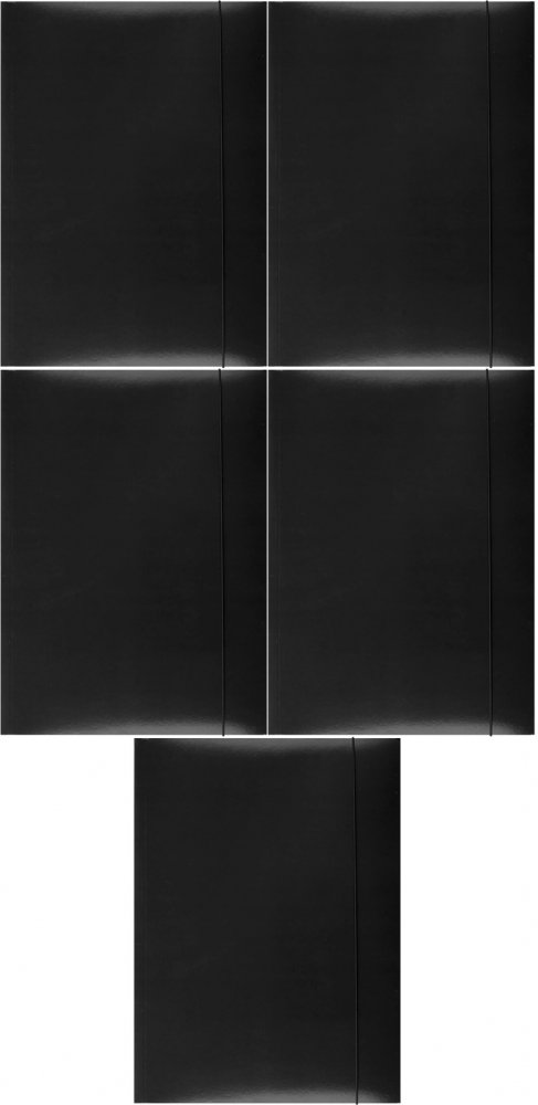 5x Teczka kartonowa z gumką lakierowana Barbara, A4, 3mm, czarny
