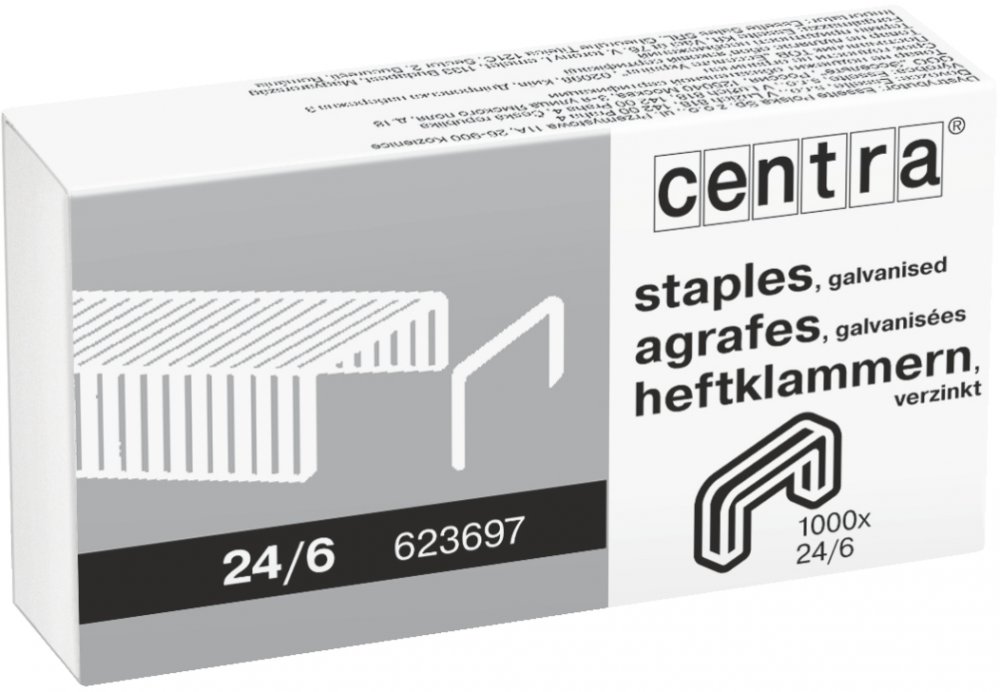 Zszywki Centra, 24/6, 1000 sztuk, srebrny