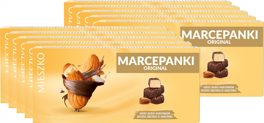 10x Cukierki Mieszko Marcepanki Original, migdałowy, 230g