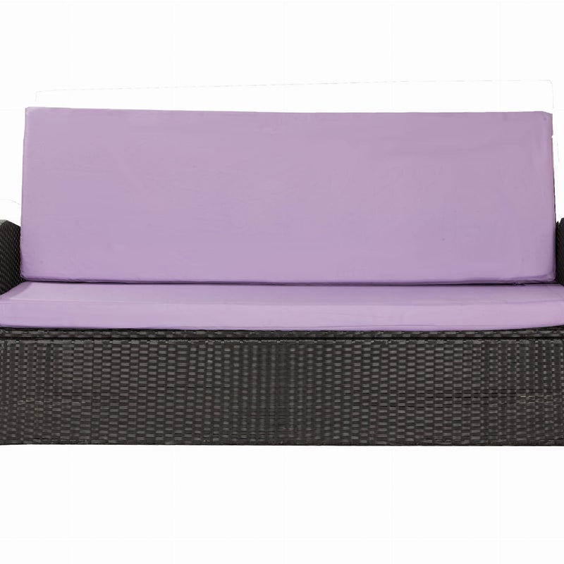 Komplet poduszkek na sofę rattanową 130x60x50cm Fioletowa Zestaw poduszek na meble ogrodowe technorattan poduszki na meble zdejemowany pokrowiec