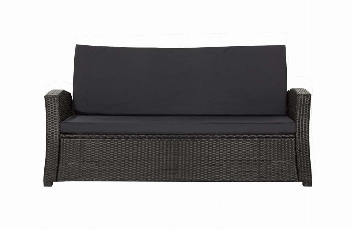 Komplet poduszkek na sofę rattanową 150x60x50cm Czarna poduszki na meble zdejemowany pokrowiec Zestaw poduszek na meble ogrodowe technorattan