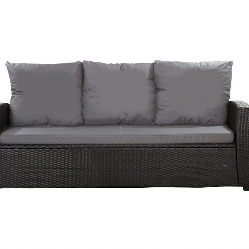 Poduszki na meble ogrodowe technorattanowe sofę 3-osobową 170x50x50cm Antracytowa Zestaw poduszek na meble ogrodowe technorattan zdejemowany pokrowiec