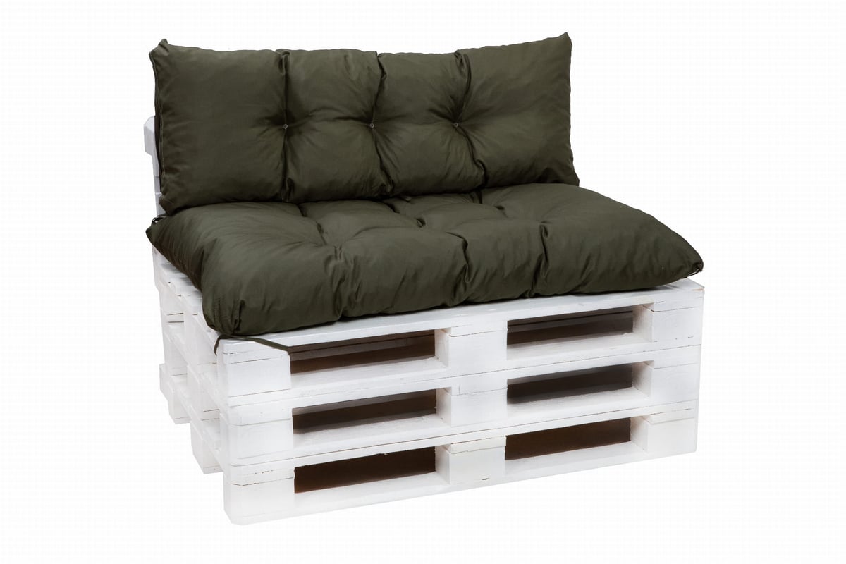 Zestaw poduszek na meble z palet 120x60 Siedzisko-Oparcie 120x50cm poduszki na palety Zielone poduszki na palety ogrodowe poduszki na meble