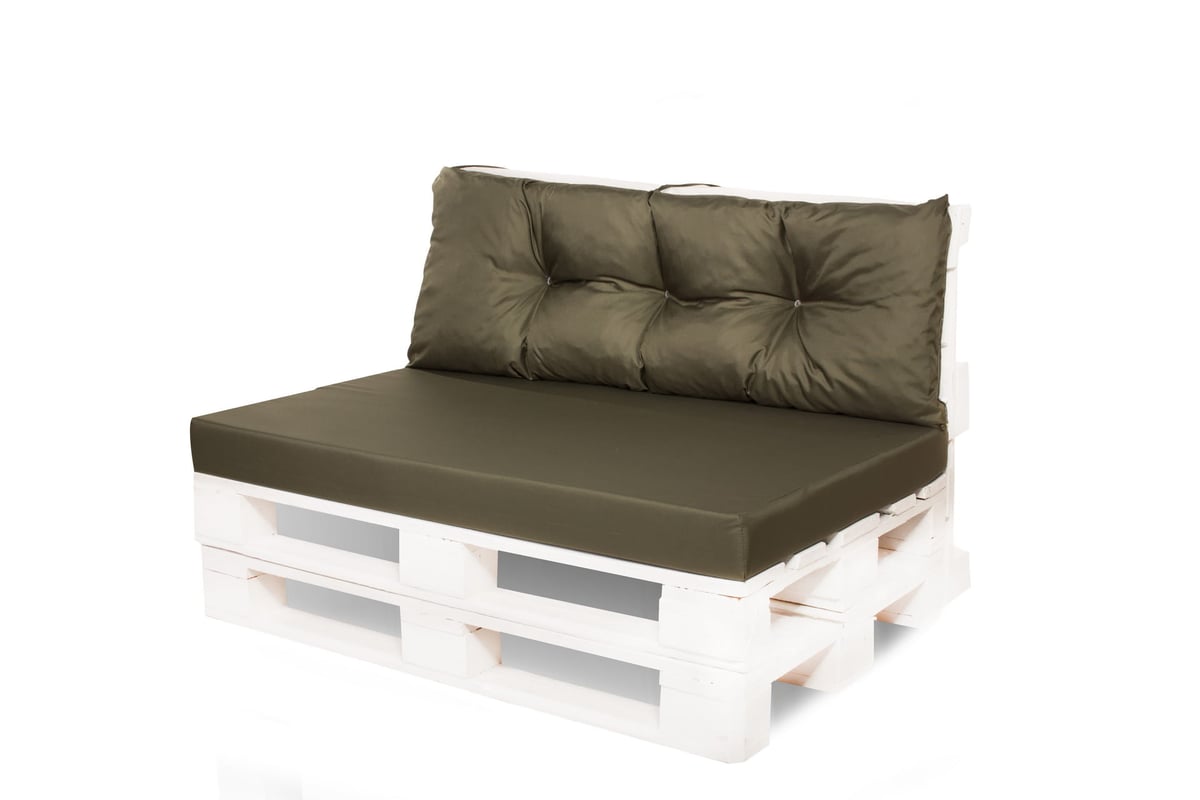 Zestaw poduszek na palety ogrodowe 120x50 Siedzisko-Oparcie 120x50cm poduszki na palety Zielone wyodne poduszki na meble ogrodowe z palet euro