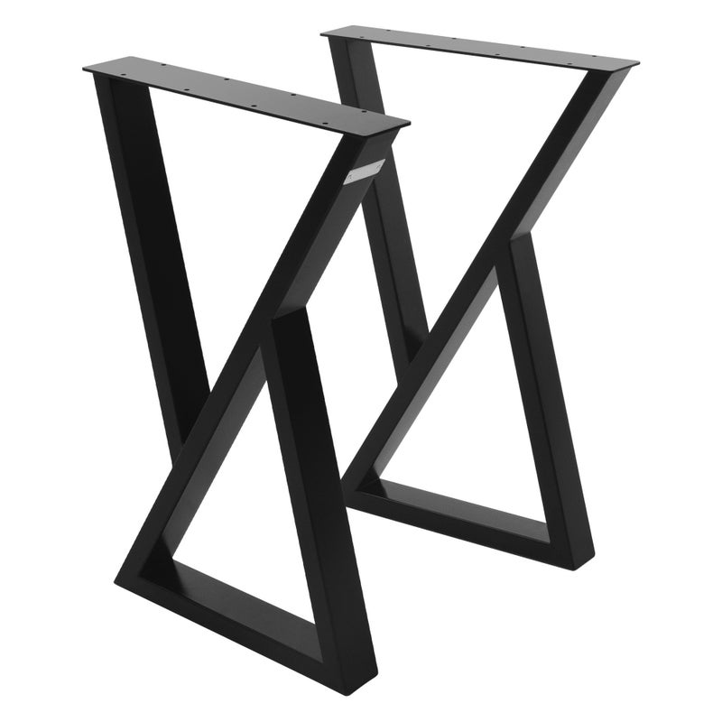 ML-Design 2 nogi do stołu 40xH71cm stal malowana proszkowo czarne w kształcie litery X industrialny design rama stołu biurka solidna konstrukcja