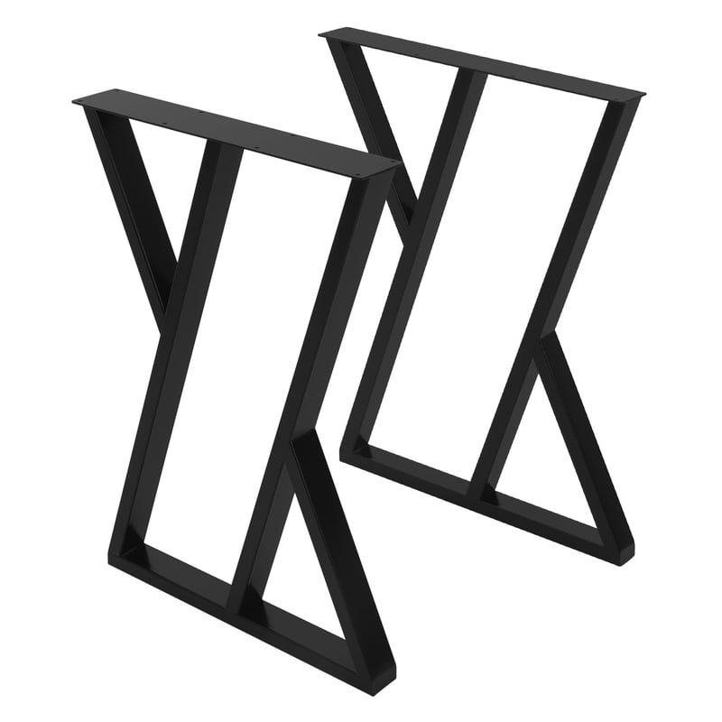 ML-Design 2 nogi do stołu 50xH71cm stal malowana proszkowo czarne w kształcie litery X industrialny design rama stołu biurka solidna konstrukcja