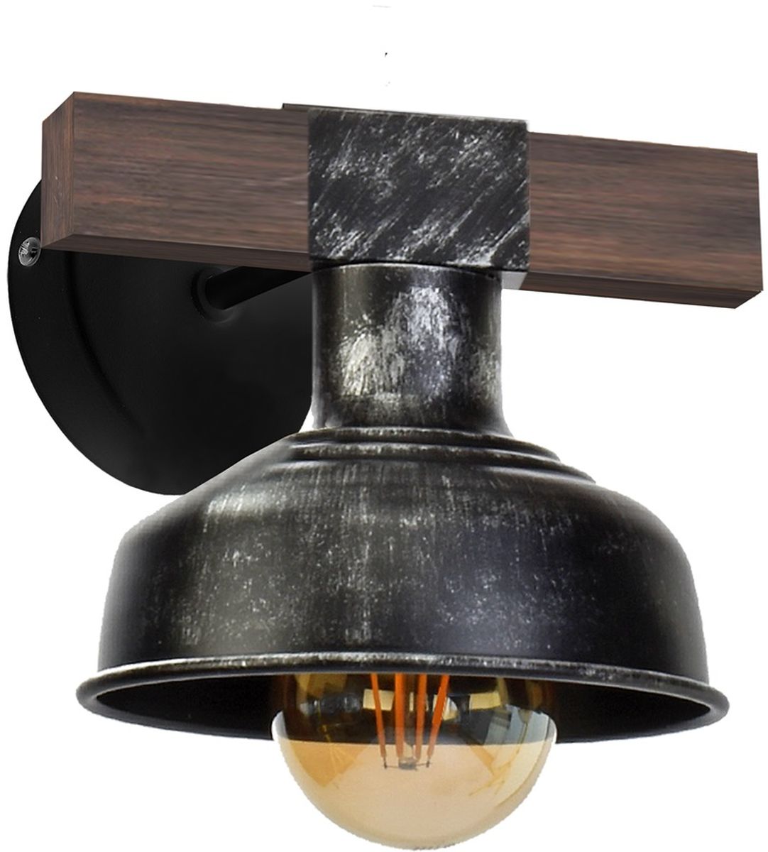 Milagro Faro kinkiet 1x60W czarno/drewniany MLP6241