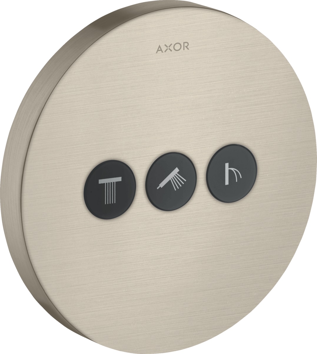 Axor ShowerSelect Round zawór odcinający do 3 odbiorników nikiel szczotkowany 36727820