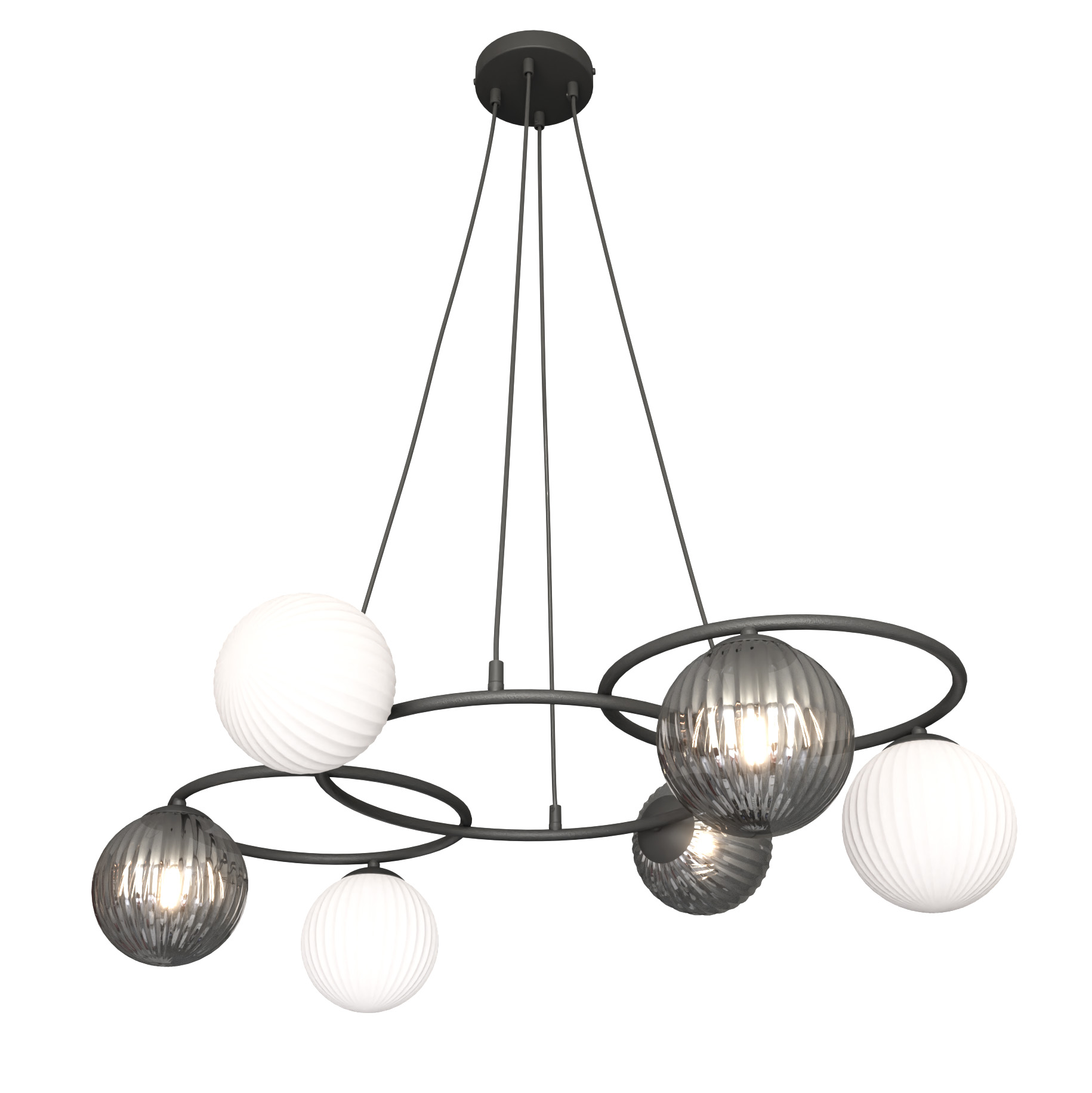 Emibig Libra lampa wisząca 6x10 W biała-czarna-grafitowa 1382/6