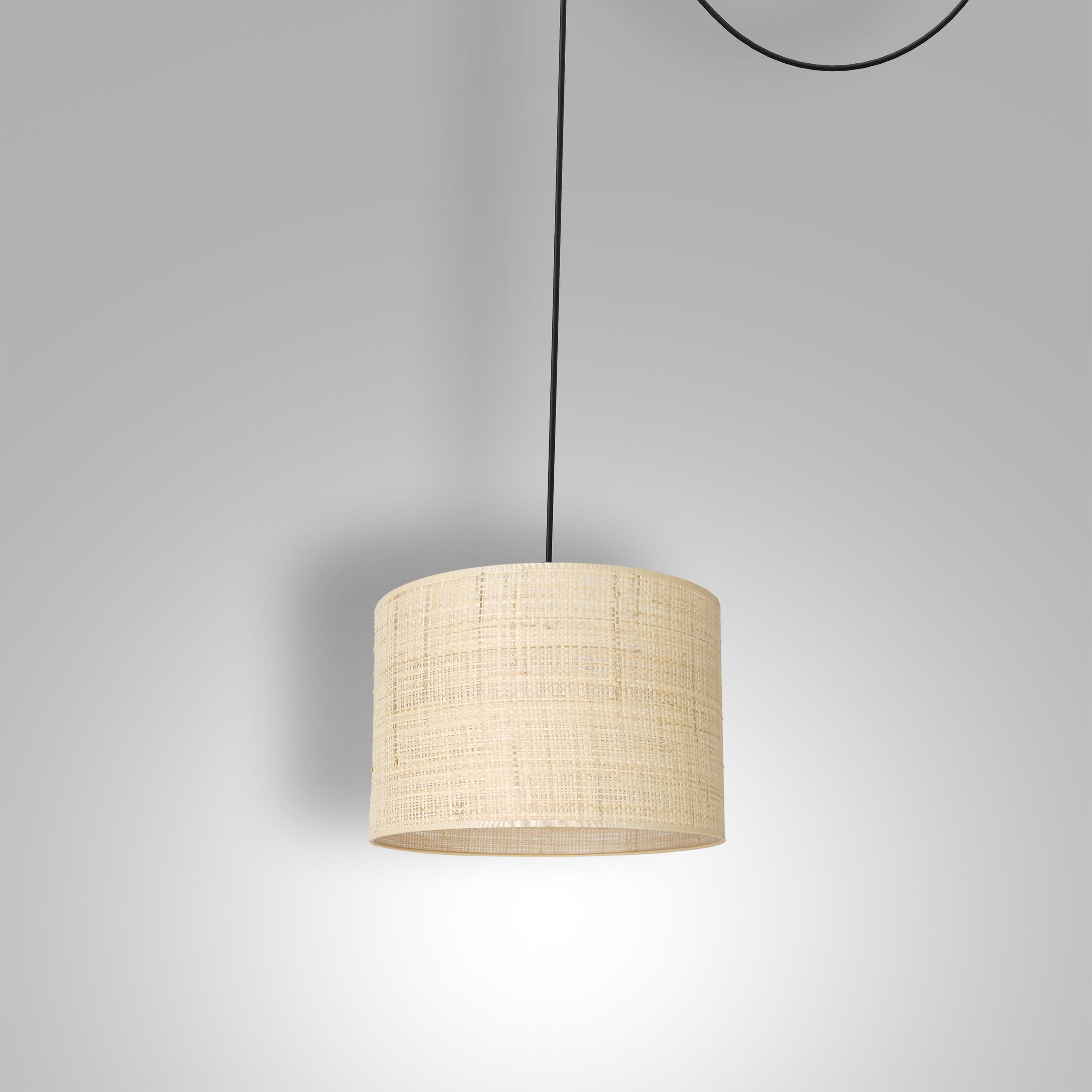 Luminex Spindel Rattan lampa wisząca 1x15W czarny/ratan 4008