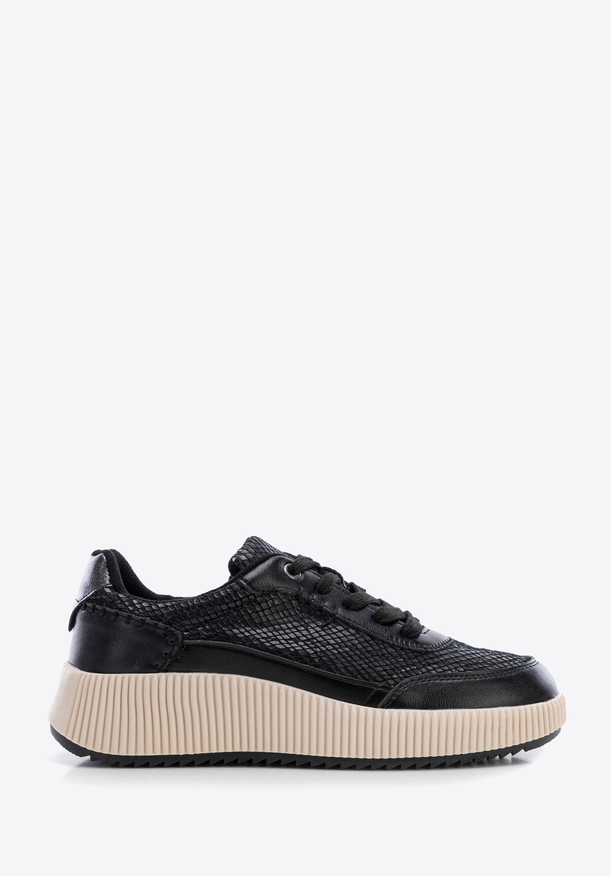 Damskie sneakersy z ekoskóry czarne