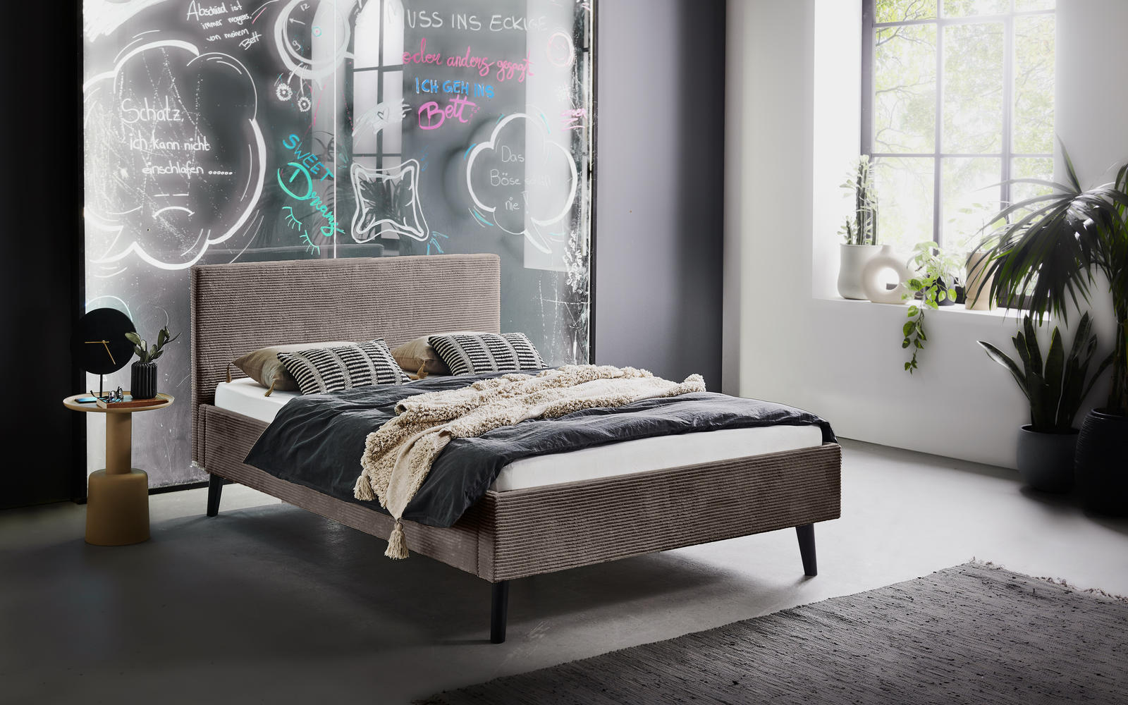 Łóżko tapicerowane 140 Ave taupe