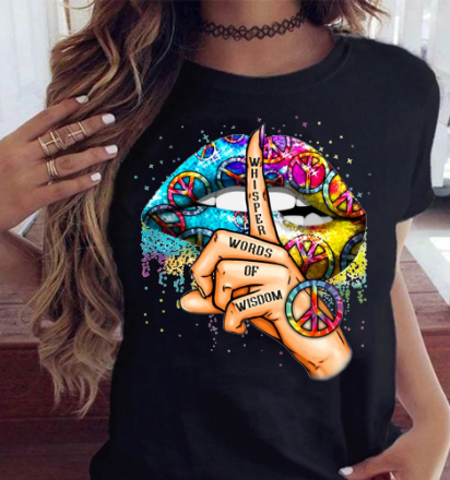 T-shirt damski Modne Duże Usta L01