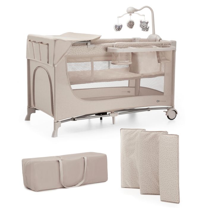 Kinderkraft Joy 2 z akcesoriami - łóżeczko turystyczne 3w1-Beige