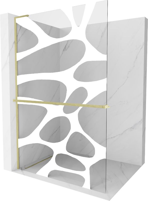Ścianka prysznicowa Mexen Kioto+ L biały wzór złoty 90x200 cm 800-090-123-55-97 1 szt.