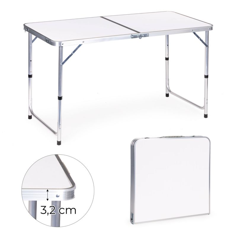 Stolik turystyczny MultiGarden składany 120x60 cm biały 1 szt.
