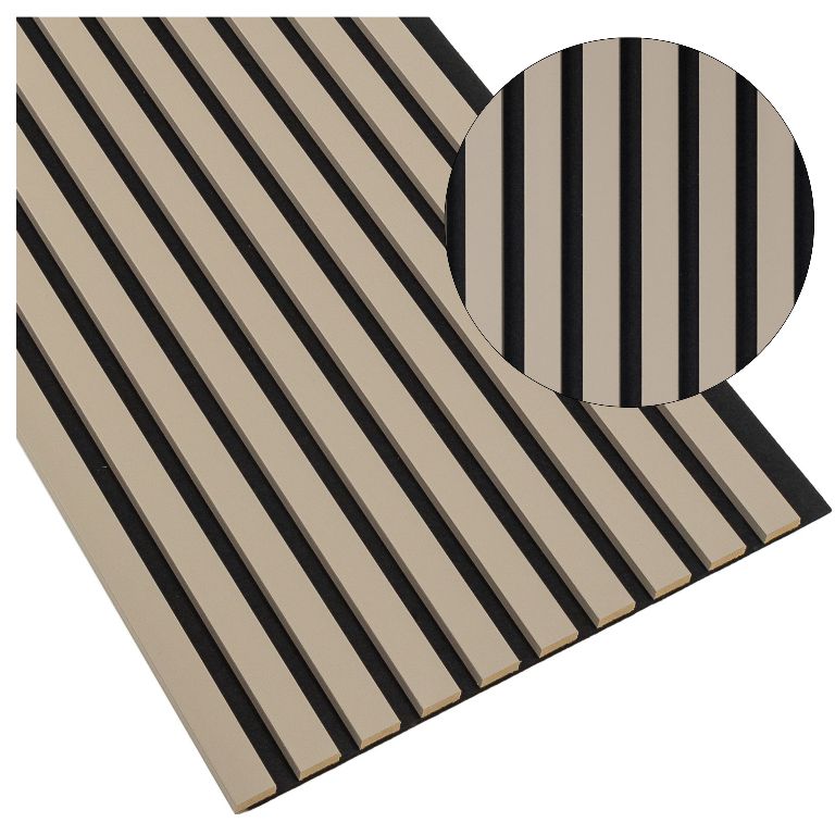 Lamele na Czarnym Filcu Ścienne SunWood Panele Dekoracyjne 275x46cm Piaskowy 1 szt.
