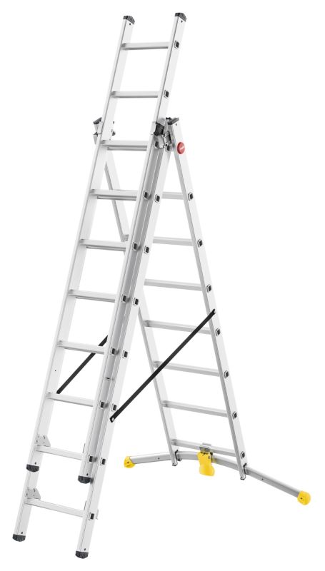Drabina aluminiowa 3-elementowa 2x8+1x9 S100 Hailo HobbyLOT 1 szt.