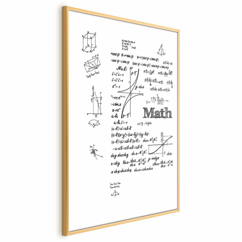 Plakat Artgeist Matematyka 60x90 cm z ramą złotą 1 szt