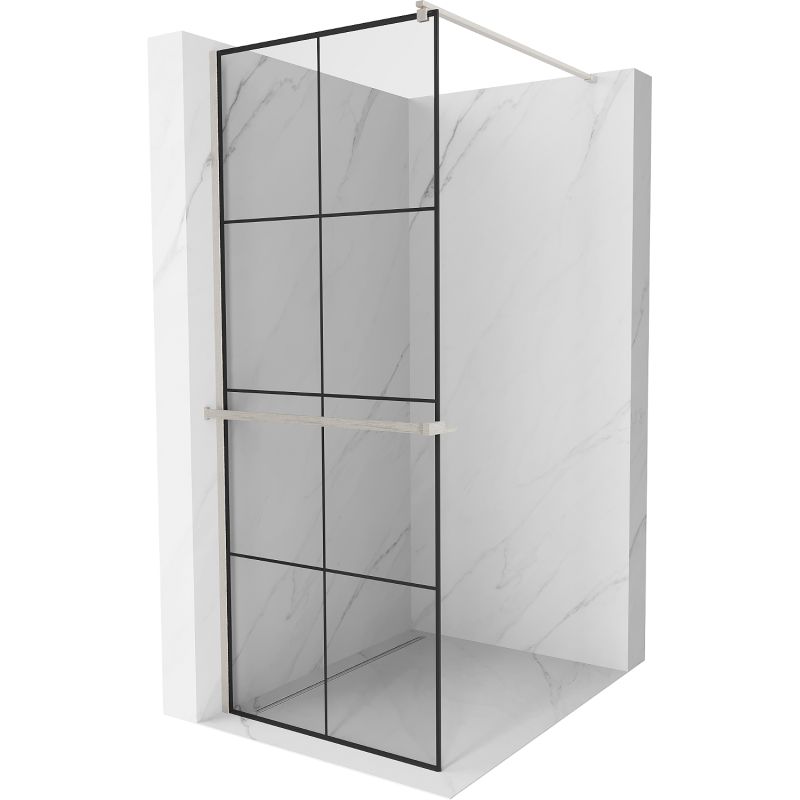 Ścianka prysznicowa walk-in Mexen Kioto+ czarny wzór 70x200 cm 800-070-121-97-77 1 szt.