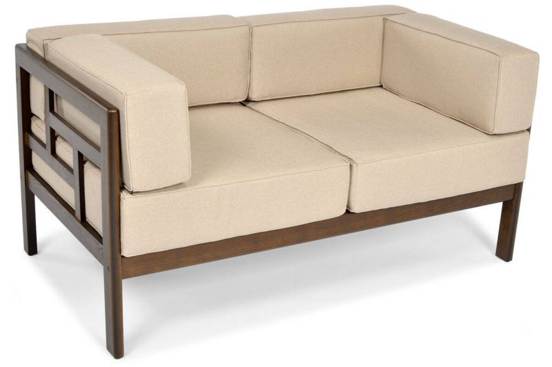 Sofa ogrodowa Bettso Eden tapicerowana na drewnianym stelażu beżowy 1szt.