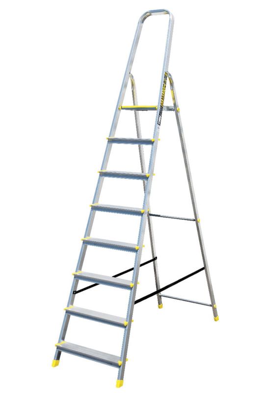 Drabina aluminiowa 8-stopniowa 150kg Bayersystem BS-DA8 profesjonalna 1 szt.
