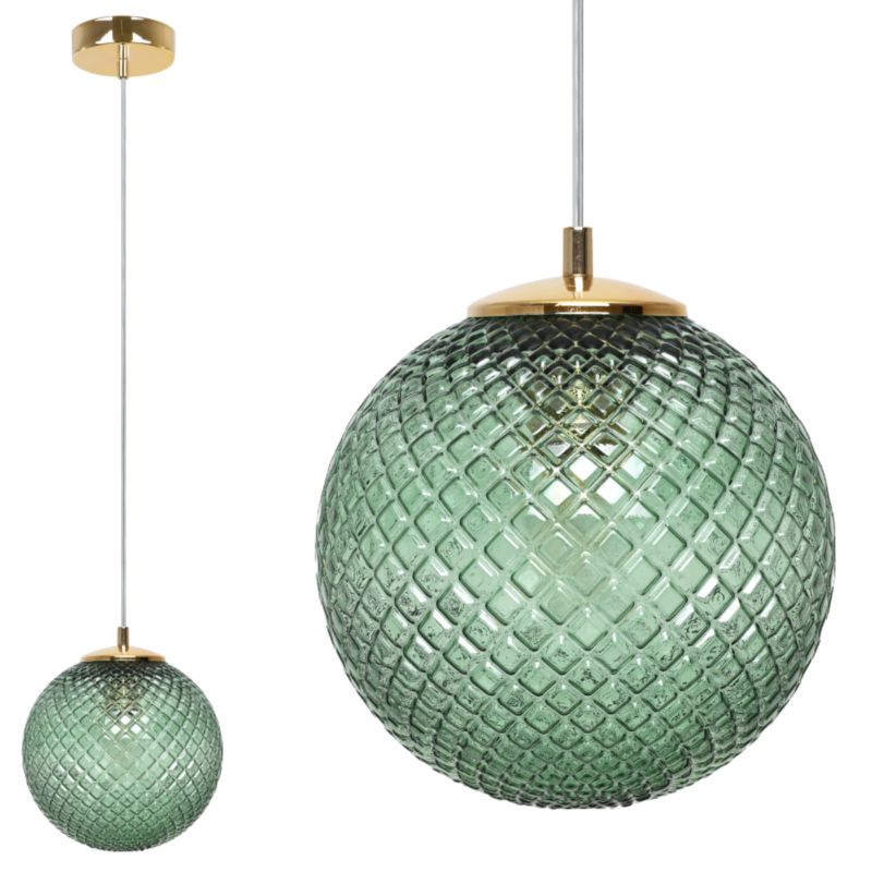 Lampa sufitowa wisząca Light Home LH Cannes 1x E27 60W klosz 18cm zielony 1szt.
