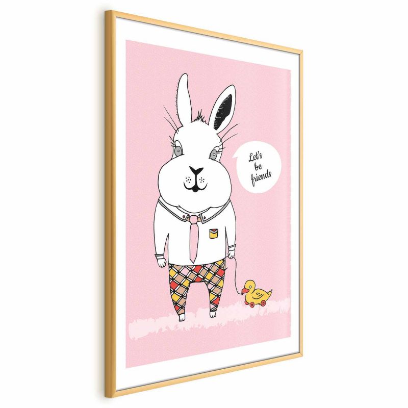 Plakat Artgeist Przyjaciel królika 21x30 cm z ramą złotą 1 szt