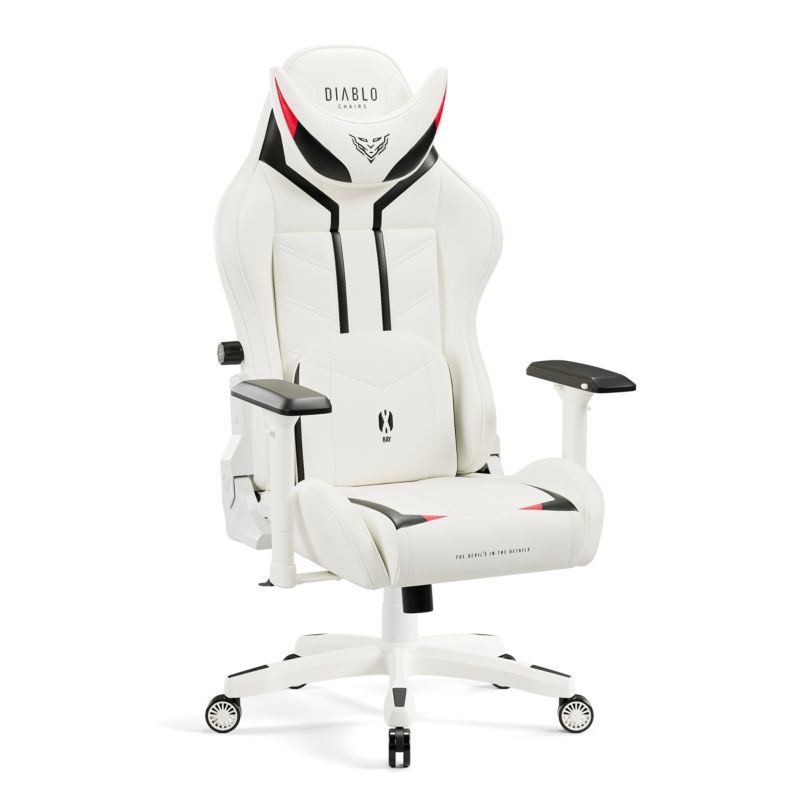 Fotel Gamingowy Obrotowy XL Diablo X-Ray 2.0 biało-czarny 1 szt