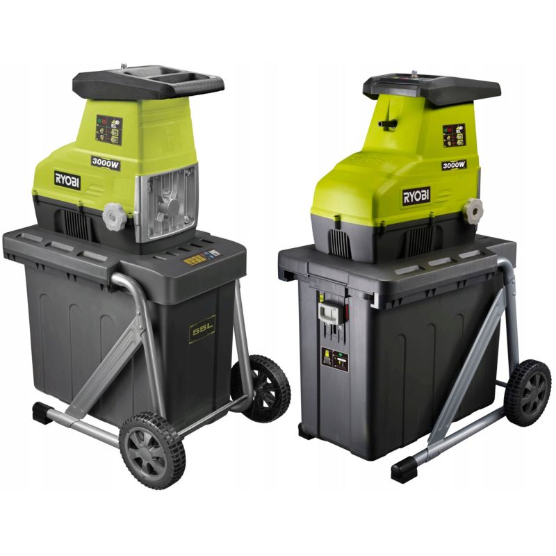 Ryobi Elektryczny Cichy Rozdrabniacz Do Gałęzi Rębak 3000W Rsh3045U 55L