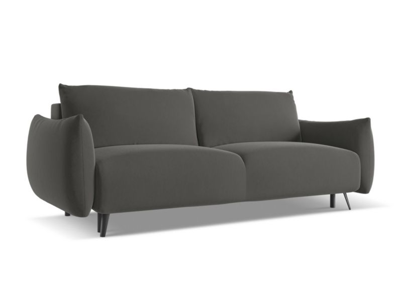 Kanapa 3-osobowa z funkcją spania Makamii Malie z tkaniny welwetowej 230x105 cm stalowy 1 szt.