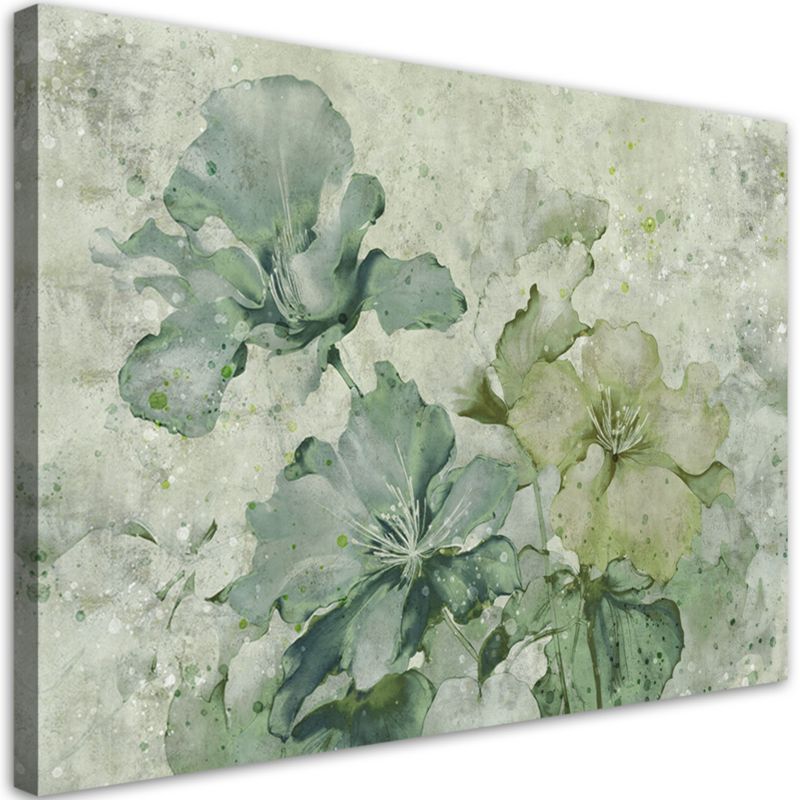 Obraz do salonu sypialni Feeby Zielone Kwiaty Akwarela 60x40 cm 1szt